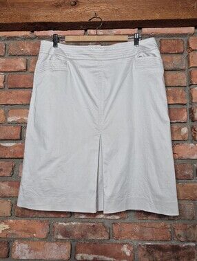 Mexx Womens Cotton Blend Pencil Skirt EU 44 US Lined Pleated Career Midi